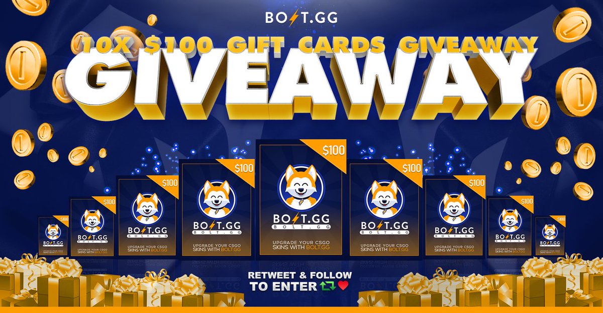In Celebration of our new Gift Card feature, we are giving away 10 $100 gift cards. These can be used to claim any skins from our store.
⚡️Follow & RT
⚡️Enter here: http://bit.ly/BoltGA
10 Winners drawn in 10 days, good luck!