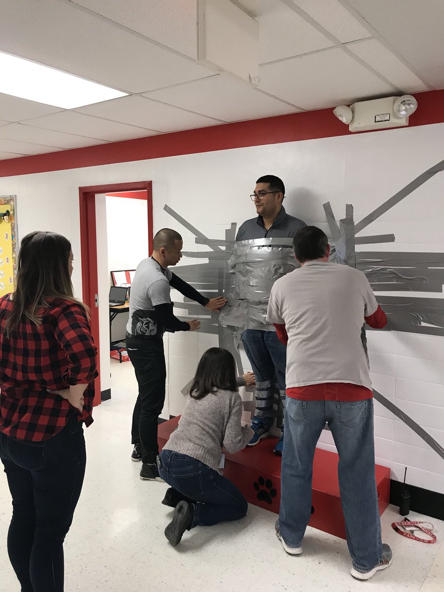 micfiggy's tweet photo. Duct taping the principals for a GREAT cause!  #relayforlife #PantherEdChat #homedepot shout out to Home Depot for donating the tape!!!! https://t.co/iqinHxpo4S