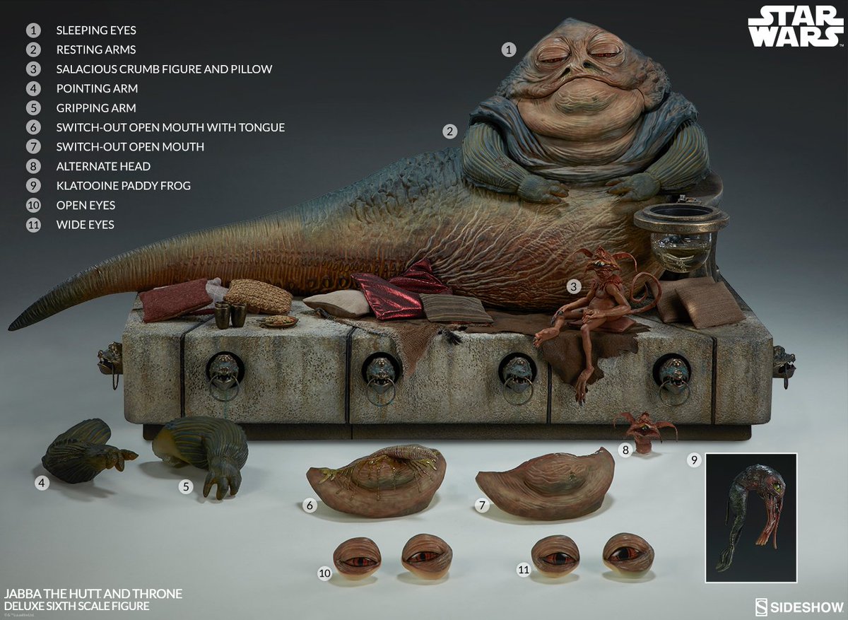 El día de ayer, @collectsideshow anunció el pre-roder de su #Jabba The Hutt 1/6, una pieza impresionante que sale a 795$ (660€) en web oficial, y que podéis encontrar tanto en #Sideshow, o en tiendas españolas de confianza como #Mmsanime o #thebrownbox.es