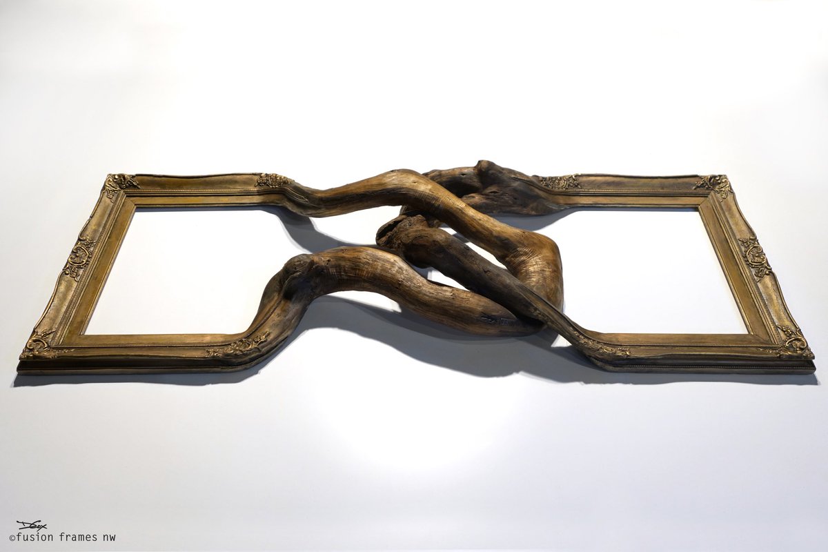 fusionframesnw's tweet photo. This is #Bond- antique #frame and interlocking #roots, unified for singular purpose. #arts #sculpture #wood #woodworking https://t.co/KxhzXO5oBV