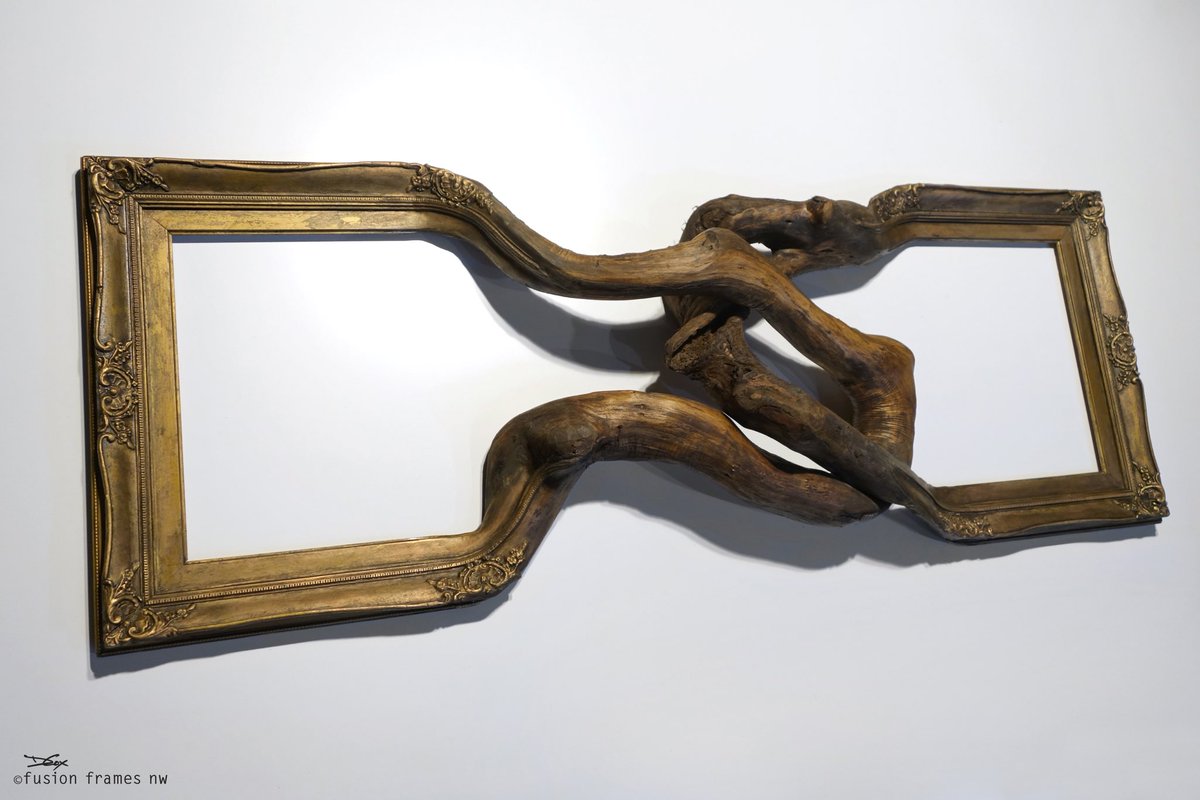 fusionframesnw's tweet photo. This is #Bond- antique #frame and interlocking #roots, unified for singular purpose. #arts #sculpture #wood #woodworking https://t.co/KxhzXO5oBV