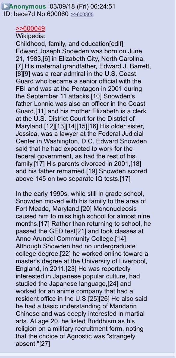 2runtherace's tweet photo. More Anon comments on Q posts re. Snowden and his family. Regarding NEW Q POST 03/09/18 @POTUS @realDonaldTrump #QAnon #GreatAwakening #BreakTheMSM #WhereIsSnowden #internetbillofrights #IBOR #Snowden #TrustThePlan https://t.co/uHJoPE5ils