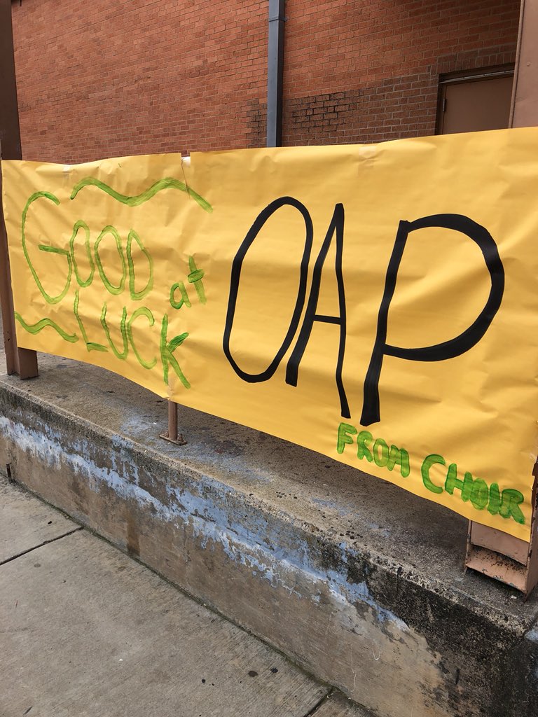 Came back from competition to see this wonderful banner from <a href="/DentonHighChoir/">DHS Choir</a> ! Thank you so much for the support! We hope we made you proud by ADVANCING TO BI-DISTRICT!