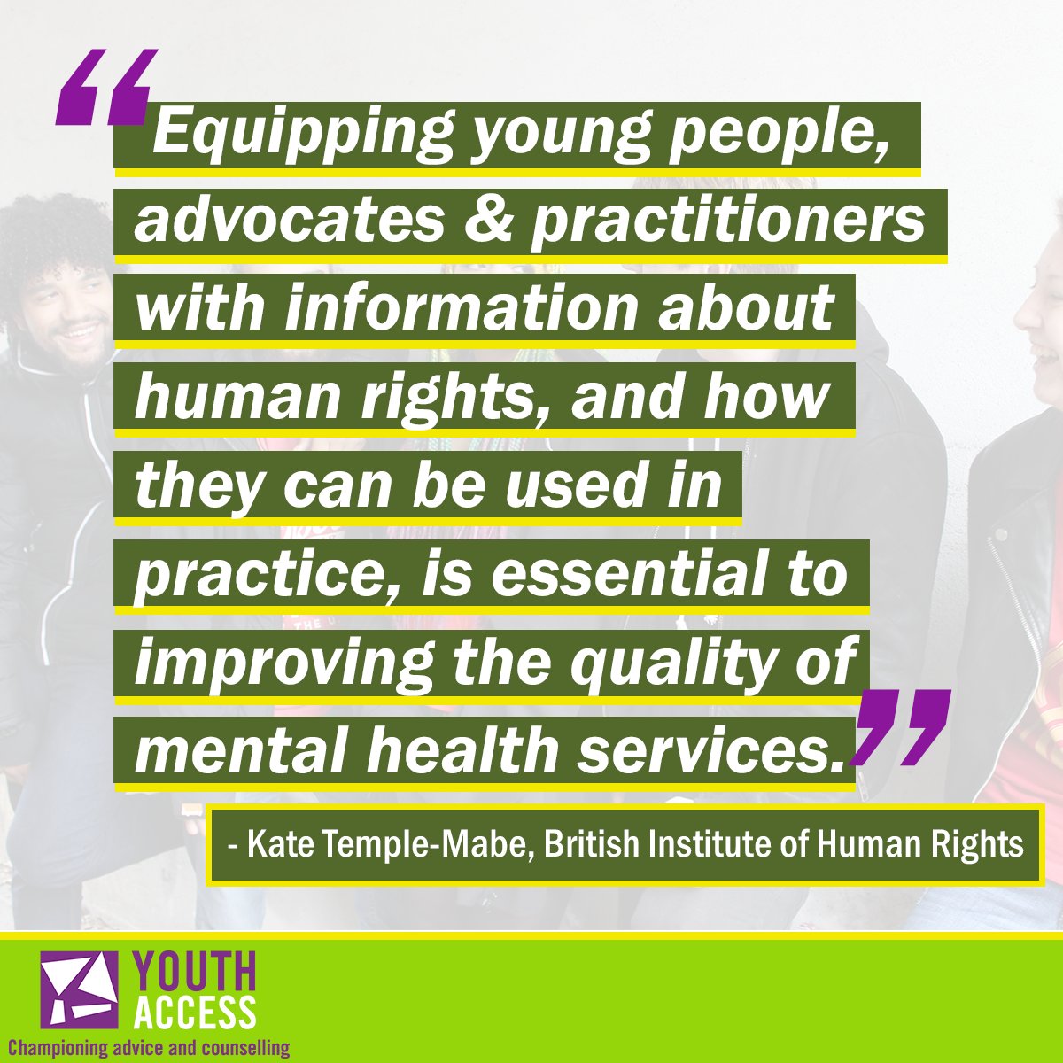 YouthAccess's tweet photo. For @YPHealth #YPHealthMatters week, Kate Temple-Mabe of @BIHRhumanrights blogs for us, on the potential of proper understanding and application of #HumanRights to offer huge improvements to #mentalhealth care ->https://t.co/KGX6nZNZ4E
@The_LEF @LawCentres @CRAE_official https://t.co/XT7EdNLCFg