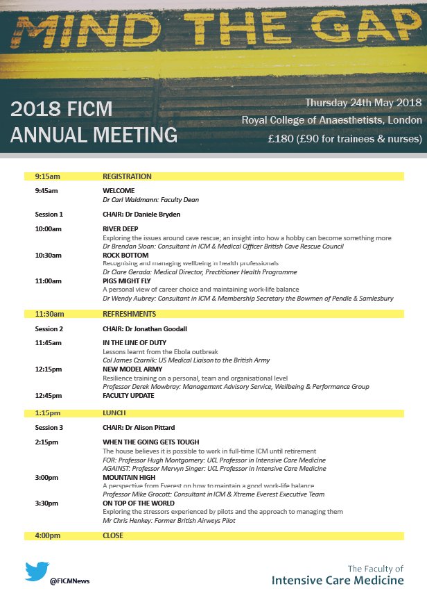 Book now to secure a place at Mind the Gap - The 2018 FICM Annual Meeting 24.05.2018 ficm.ac.uk/ficm-events/fi… …