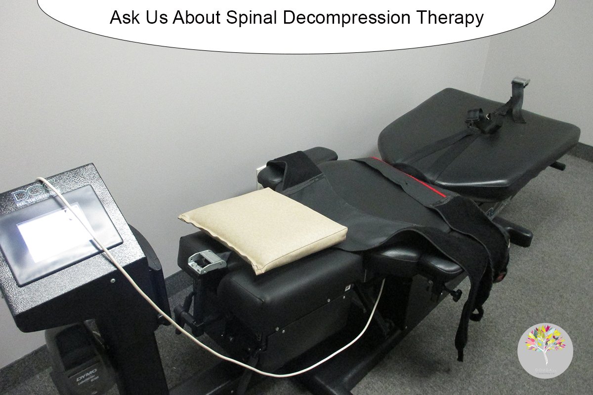 DougallChiro's tweet photo. #SpinalDecompressionTherapy is a type of traction therapy applied to the spine, designed to reposition a herniated or bulging disc, freeing you from excruciating back pain. Dr. Kruse and Dr. Paonessa utilize this method as part of their #ChiropracticCare for patients. https://t.co/2lzihpvWOT