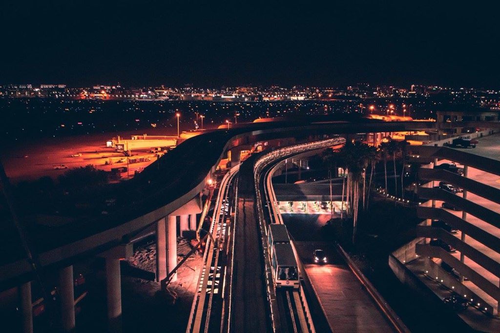 FlyTPA's tweet photo. Tampa International Airport looks like a completely different place at night. So we are wondering: What do like best - Daytime or nighttime?                              HOT 🔥TAKE: We think TPA looks even better at night. Weigh in �� https://t.co/x5h71l7W9r