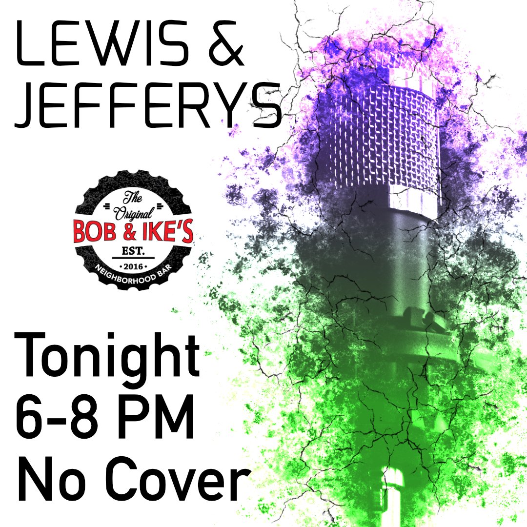 Our friends Lewis &amp; Jefferys continue their Friday night residency at Bob &amp; Ike's! Be here from 6-8 PM to catch their show! #BobAndIkes #SGF