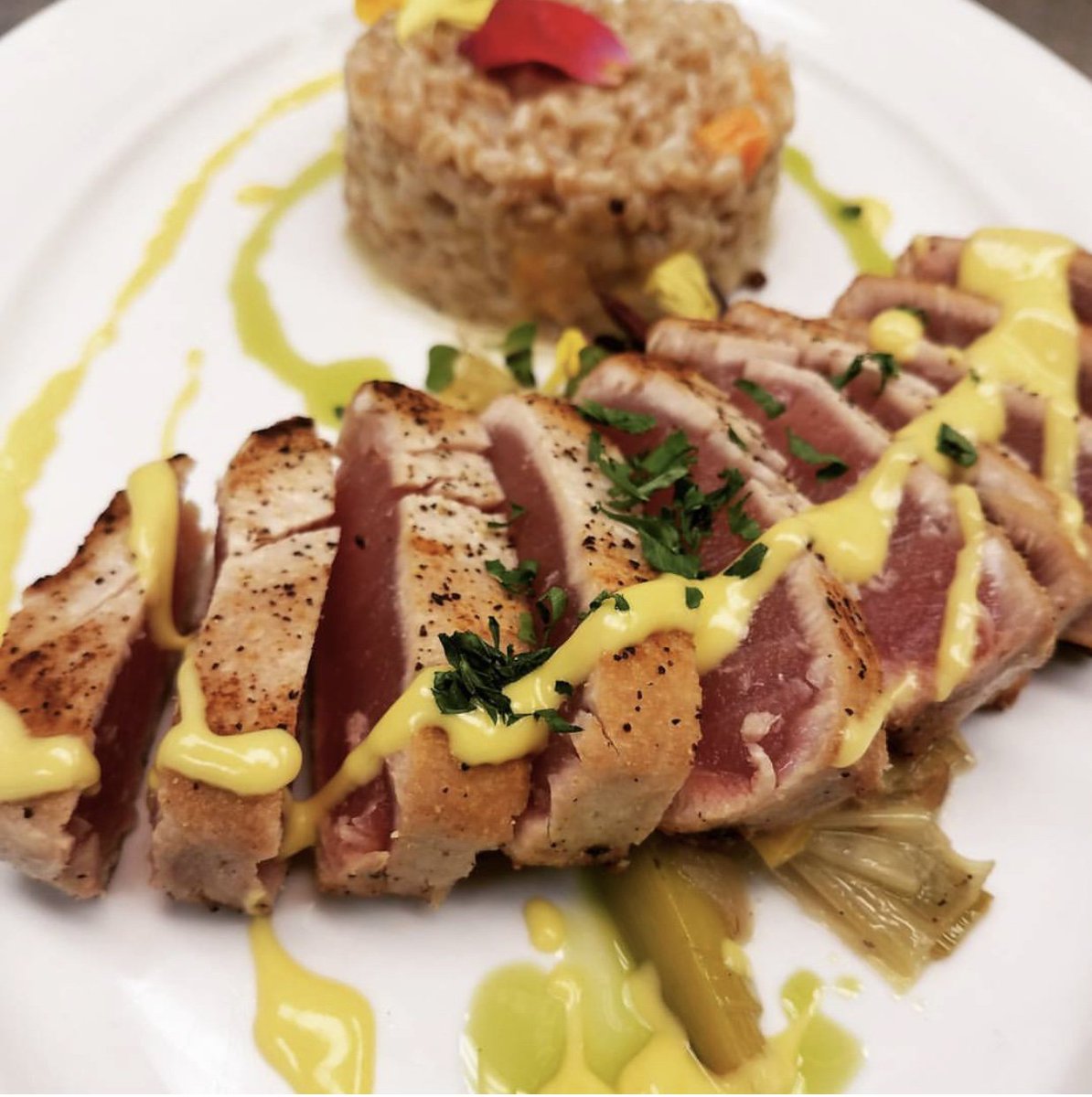 At <a href="/TriompheNY/">Triomphe Restaurant</a> we're gearing up for Spring. Stop in and try our Seared Ahi Tuna with Wheat Berries.