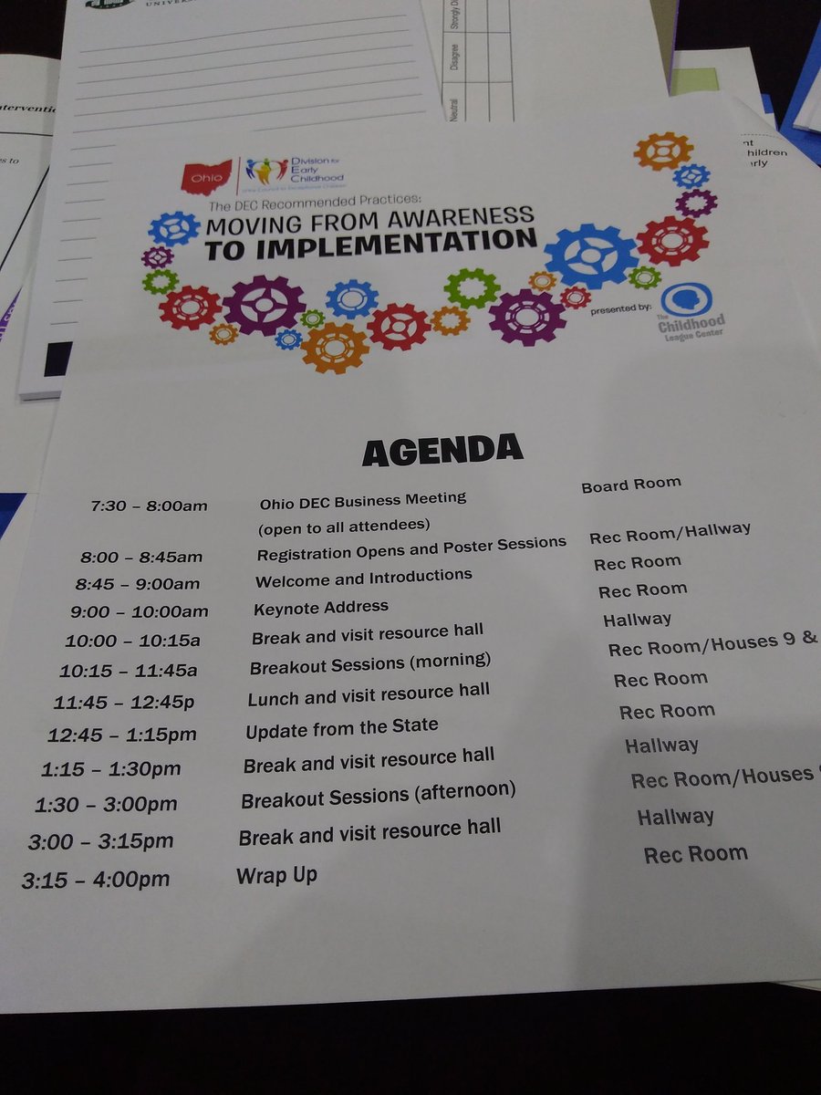 OhioDEC's tweet photo. Our schedule! Follow and interact with us online if you could not make it today!! @decsped #ODEC18 #OhioDEC #conference https://t.co/TPEEtzv46c