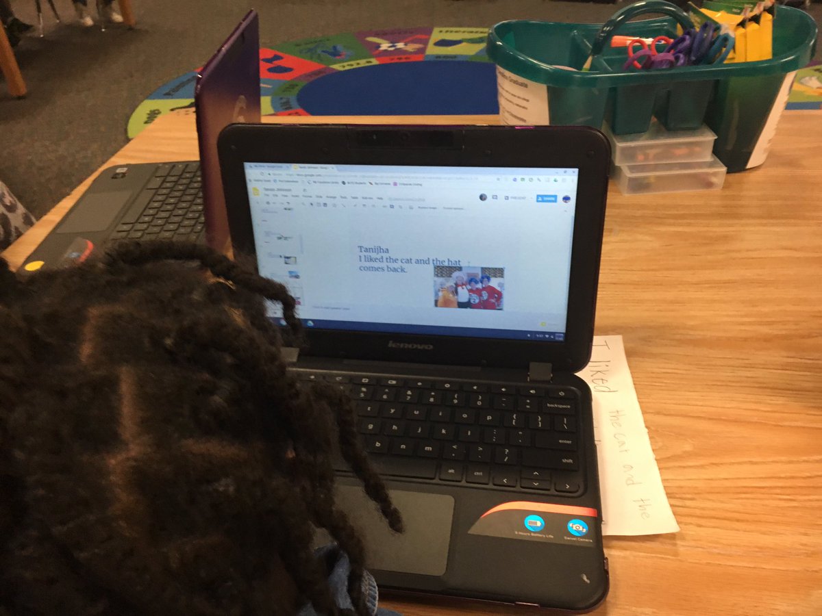 MrsAshleyBFort's tweet photo. K5 Ss at #BLPS reading the slides they created in @GoogleForEdu slides of what Dr. Seuss books they ❤️! @amybedenbaugh #gafe4littles #k5cantoo #lex3grows https://t.co/IEmgndCPJz