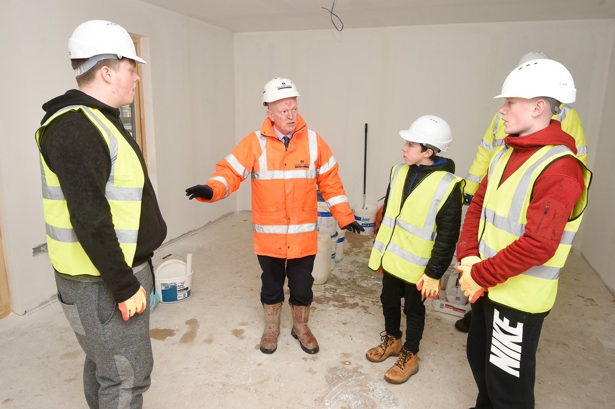 RobertsonGroup's tweet photo. It was great to have young people from @actnforchildren to visit our #EdinSmallSites Parkgrove Terrace development in Edinburgh this week, and support them by showing the possible careers in the construction industry. #ScotAppWeek2018 #NAW18 #teamscape @Scape_Group https://t.co/IHxTAdwYmG