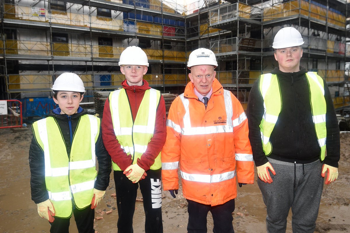 RobertsonGroup's tweet photo. It was great to have young people from @actnforchildren to visit our #EdinSmallSites Parkgrove Terrace development in Edinburgh this week, and support them by showing the possible careers in the construction industry. #ScotAppWeek2018 #NAW18 #teamscape @Scape_Group https://t.co/IHxTAdwYmG