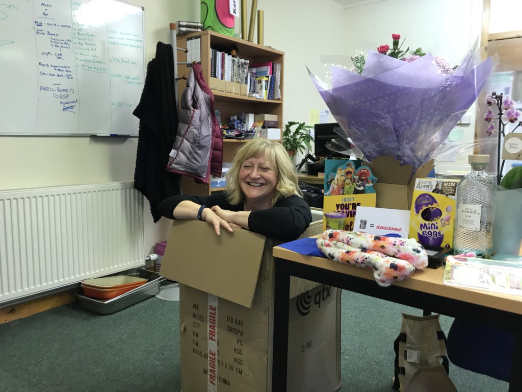 HighlandTSI's tweet photo. Well 2 things r happening this afternoon. Gwen is leaving for @DiabetesUK which is very sad and we wish her all the very best for the future. Also getting in ‘the’ box is now an actual Friday thing in the HTSI office (please don’t try this at home) #sadgwenisleaving #fridaybox https://t.co/iuU2BLF3n5