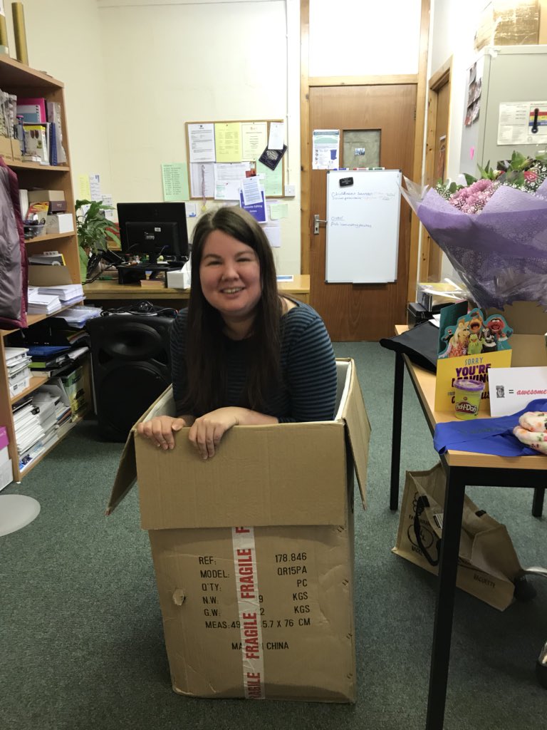 HighlandTSI's tweet photo. Well 2 things r happening this afternoon. Gwen is leaving for @DiabetesUK which is very sad and we wish her all the very best for the future. Also getting in ‘the’ box is now an actual Friday thing in the HTSI office (please don’t try this at home) #sadgwenisleaving #fridaybox https://t.co/iuU2BLF3n5
