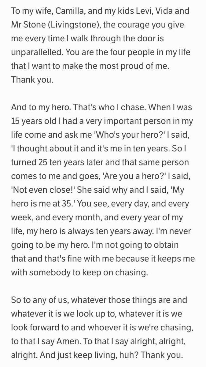 barefootbridger's tweet photo. Still one of the greatest speeches I’ve ever heard! Motivates me everyday! Thank you @MathewMcConahey https://t.co/AAvGMo31XV