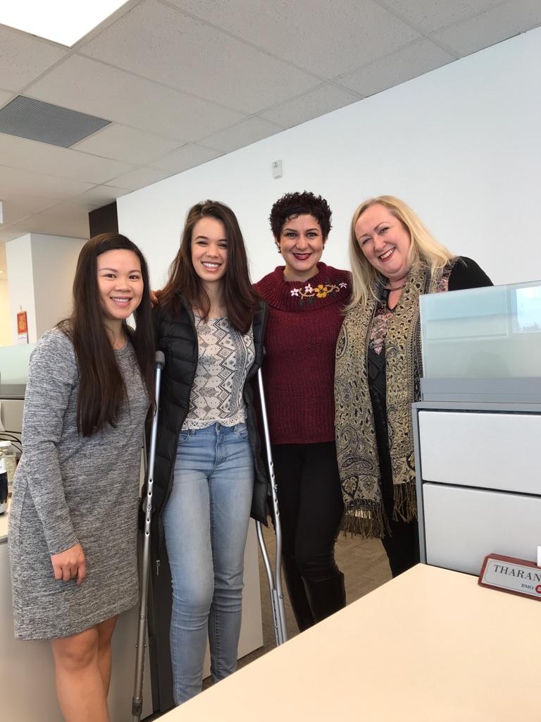 AlisonMcLeanBMO's tweet photo. We love it when our former Interns visit and haven't forgotten about us.  Also great to hear that BMO is employing Tara for the summer. Sorry you missed her @StephenLandry7 #proudtoworkforBMO https://t.co/aoWpL7gdpH