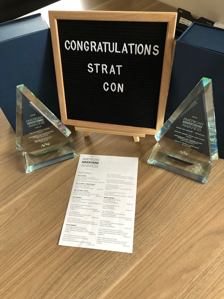 andy_fuller's tweet photo. Ecstatic w the recognition @NDStories projects--and the people who created them--received last night. A Gold for Pearls of Africa (https://t.co/nVdRT3YhqL), a Digital Best in Show for our #ND175 Instagram campaign. @tpacket @bjohnston2020 @RyanBlaske @EAHarter - brilliant stuff. https://t.co/FmDx1l3vsl
