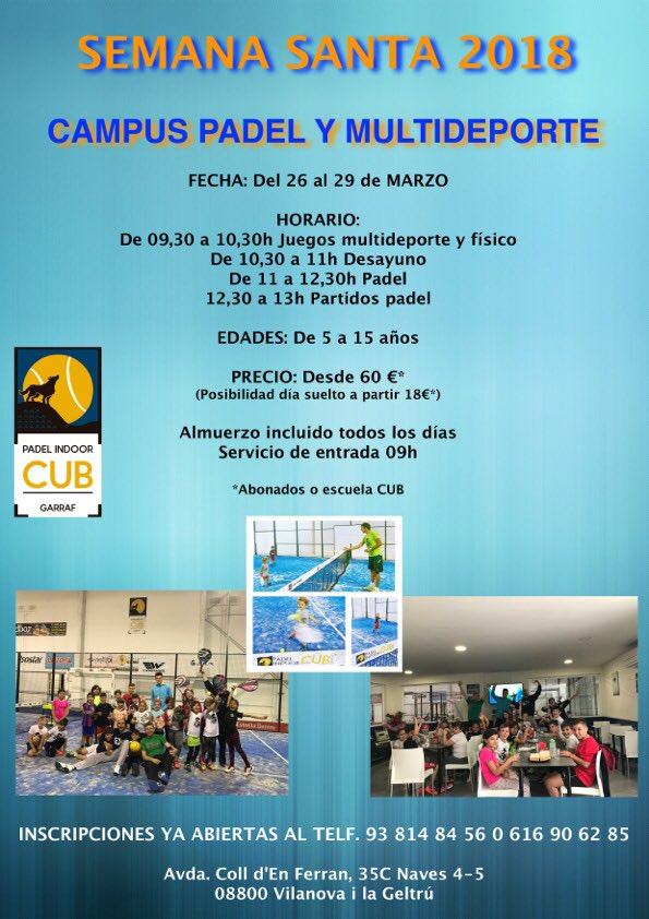 CUBGarraf's tweet photo. Hoy os presentamos el campus para menores en los días de semana santa!! Inscripciones ya abiertas. Nos lo vamos a pasar en grande!! ;) https://t.co/sNcB6fyjqA