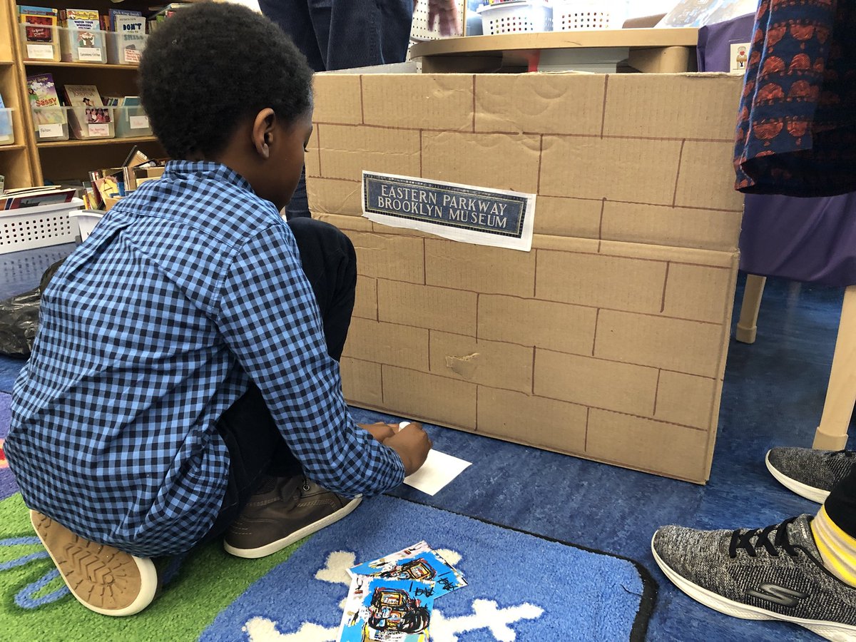 joshburker's tweet photo. Students @The_School preparing for their #TSCIPW presentations to classmates and parents. No Sleep ‘Til Brooklyn has graffiti, journals, web pages, ice cream cones, and a vlog to share. https://t.co/RSvRM2iMLn