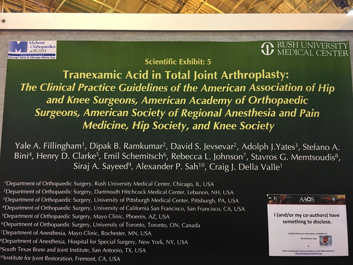 sbinimd's tweet photo. Delighted to have participated in the development of these guidelines with #AAHKS #aaos18 lead by @YaleFillingham @CraigDellaValle and the rest of our team! https://t.co/VO35x3W6WW