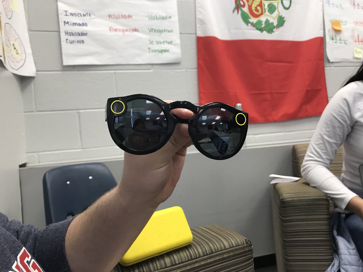 ehmukai's tweet photo. IB Spanish students design and market products just as real developers might do! Ski goggles with camera, wipers, and flashlight! #FCPSOn #JebThanks https://t.co/lcSNX4pr0q