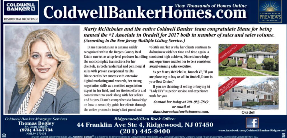 ListwithLadyDi's tweet photo. A heartfelt thanks to my clients for making this possible for another year! #1agent #topproducer #digitalagents #marketing #realtor #realestate #northnjrealtor #listwithladydi #coldwellbanker #oradell https://t.co/MiExol21cN