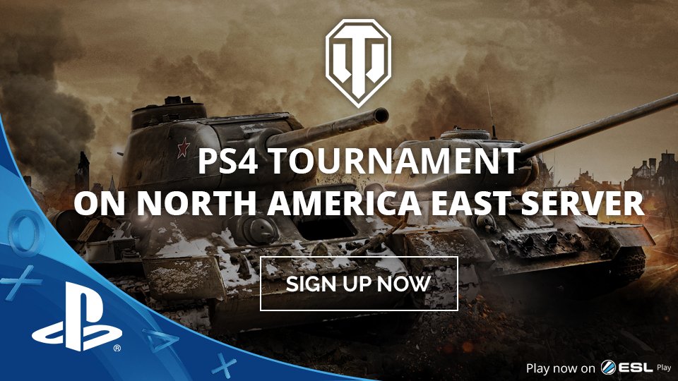 🇺🇸️ World of Tanks (PS4) 7on7 Open Cup #3 North America
📆 This Saturday
🕑 5:00 PM PST / 8:00 PM EST
➡️ esl.gg/2Fs9Gkw