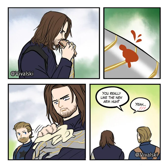 New shinny arm ✨ 
#Bucky #SteveRogers #stucky #marvel #InfinityWar 