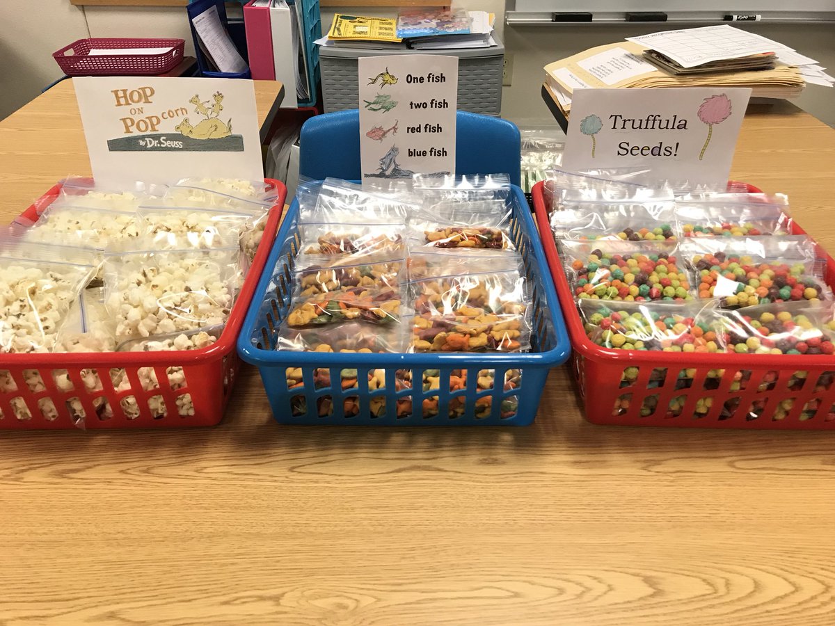 singletontisd's tweet photo. We are doing a Dr. Seuss themed classroom read-a-thon today!! Complete with Seuss-tactic snacks and photo booth! @douglastylerisd https://t.co/cRh6PGIwWS
