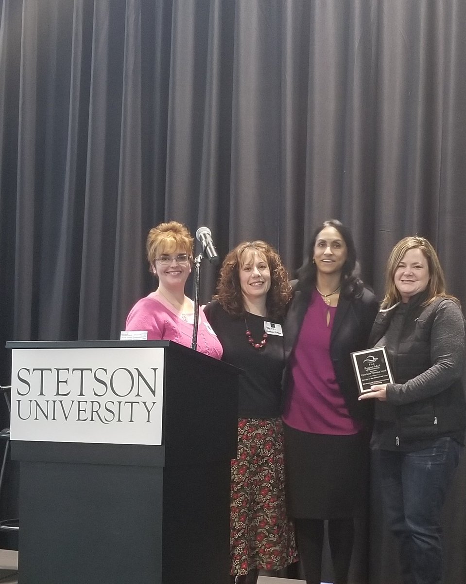 PenaNachelly's tweet photo. @JenP_Williams being presented 
with the Featured School of Distinction award! 👏@djcopes @imateecha1 @CitrusGrovevcs @StetsonU #CGEeagles https://t.co/4qoFAwucGV