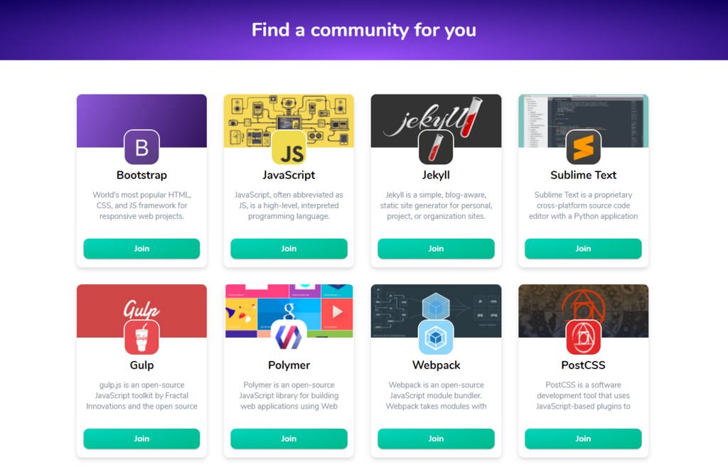 mittalyashu77's tweet image. Find the community for you to join 👉 goo.gl/JhA2wp
#gulpjs #angular #bootstrap #javascript #postcss #sublimetext #atom #webpack #polymer #freecodecamp #jekyll #styledcomponenets #react #rails #ruby #rubyonrails #coffeescript #music #nodejs #sketchapp #strapi #gatsby