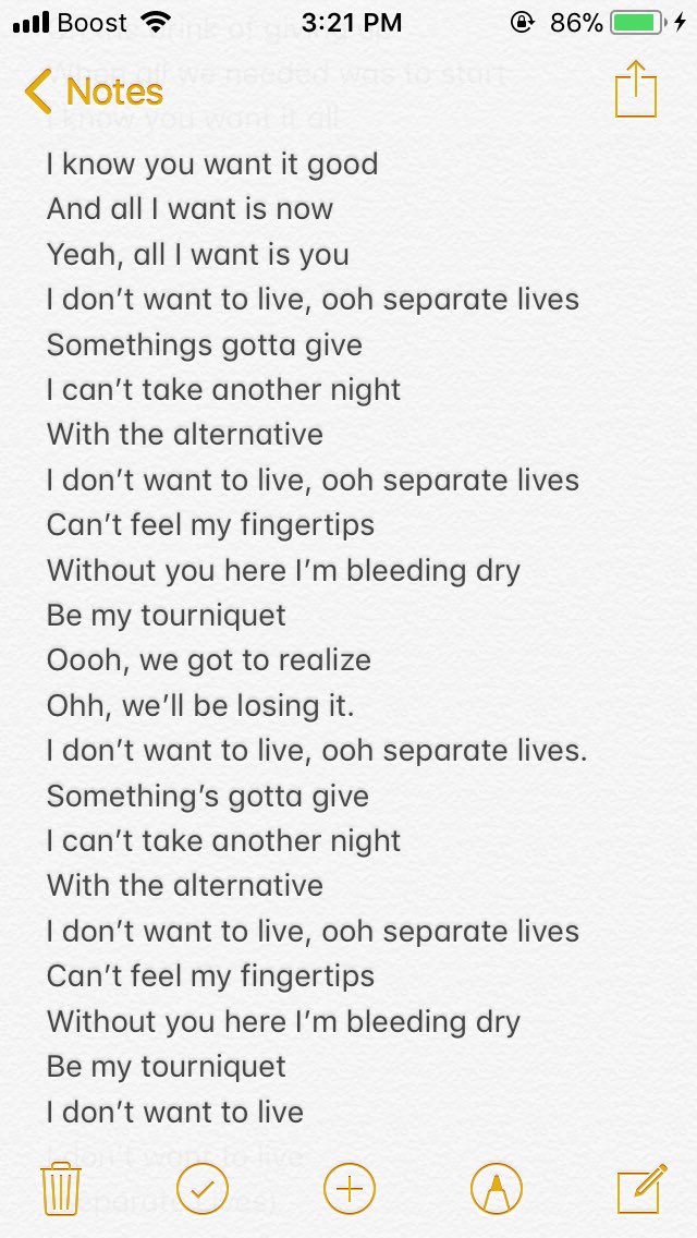 kendallsfunfair's tweet image. I re-listened to #SeparateLives and wrote the lyrics down in my notes this time ahaha.
Here they are in case anyone is interested! (I’m 90% sure they’re accurate) 
@HeffronDrive @dbeltwrites