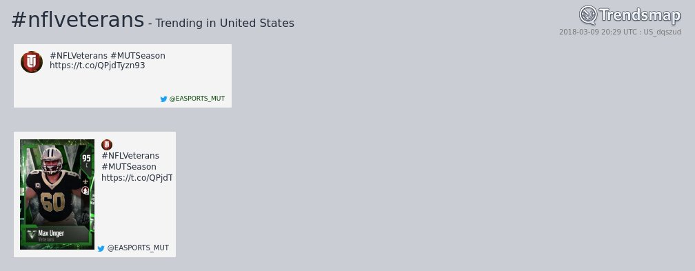 TrendsmapUSA's tweet image. #nflveterans is now trending in United States

trendsmap.com/r/US_dqszud