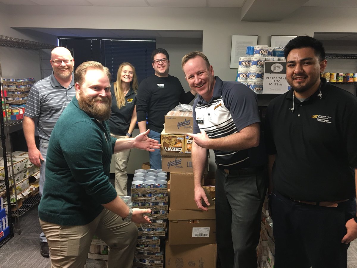 WichitaStateSGA's tweet photo. Thank you to our generous sponsors, @WSU__Dining and @SaveALot, who gave about $1700 in donations on Friday morning. We appreciate all the volunteers who helped unload the items into the Shocker Support Locker. https://t.co/dn0qkKsIOu