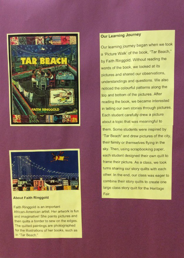 KinderR134's tweet photo. This week our class visited the Heritage Fair in the gym. We were so excited to see our story quilts on display! We also enjoyed looking at the amazing work displayed by other classes. @BeckettFarmPS https://t.co/Jqf1tbJnaO