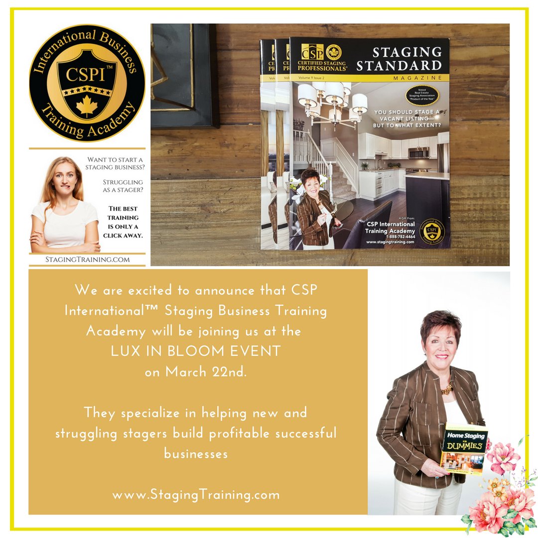 Luxfurniture238's tweet photo. Thank you @CSPStaging for sponsoring our upcoming Lux in Bloom Grand Reveal party! We can’t wait to see you on March 22! #stagingtraining #certifications #csp #luxfurniturerentals #rentwithlux #gtahomestager #professionals #gtarealestate #stagetosell #spaces https://t.co/oeLxER3noy