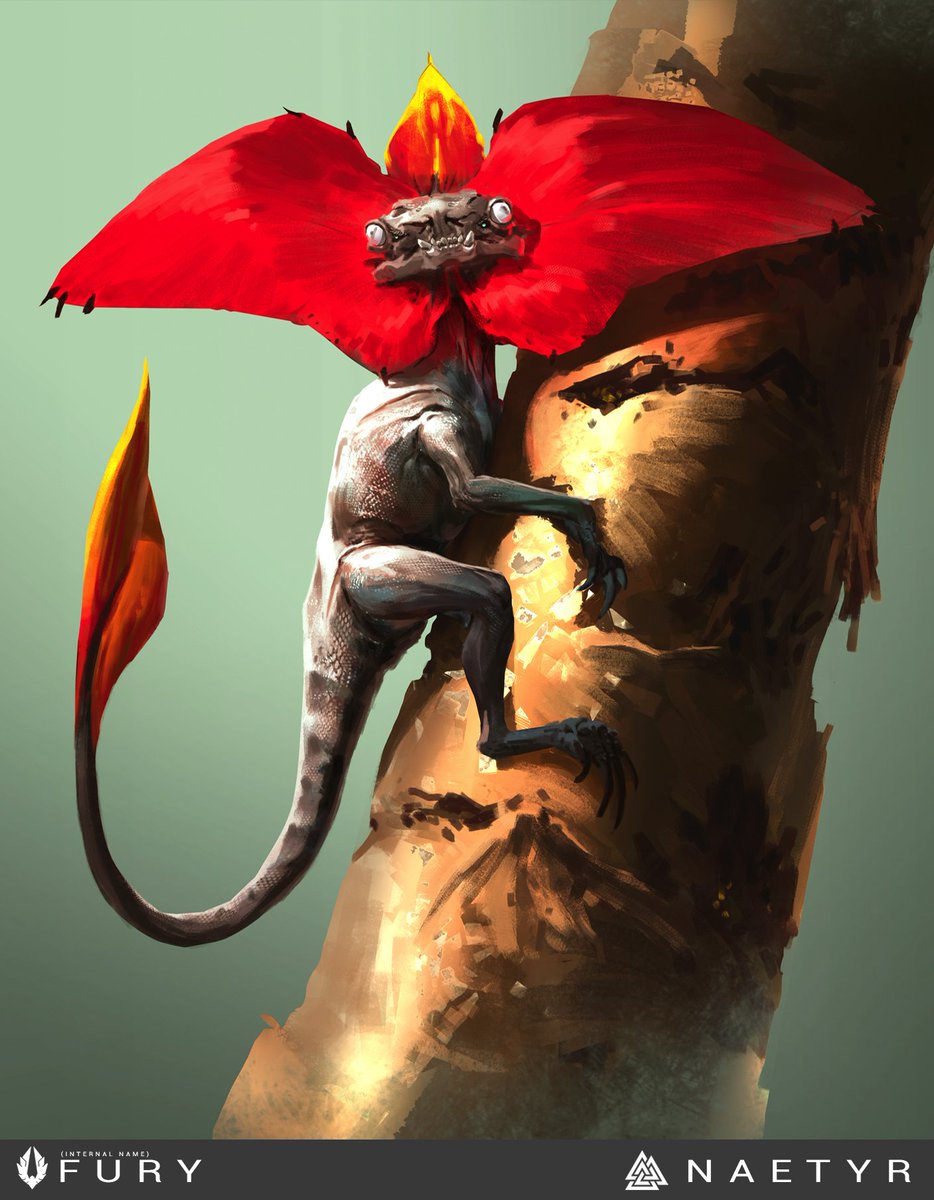 Naetyr (@naetyr) on Twitter photo Ire Sabulum, or Sand Goons, are a species that have adapted to thrive in the harsh, wind blasted deserts of the planet. Discovered by <a href="/TDSpiral/">The Downward Spiral</a>, they use the fans around their necks like a sail to speed across the ground. Pictured Below is a #conceptart depiction of the creature Ire Sabulum, or Sand Goons, are a species that have adapted to thrive in the harsh, wind blasted deserts of the planet. Discovered by <a href="/TDSpiral/">The Downward Spiral</a>, they use the fans around their necks like a sail to speed across the ground. Pictured Below is a #conceptart depiction of the creature