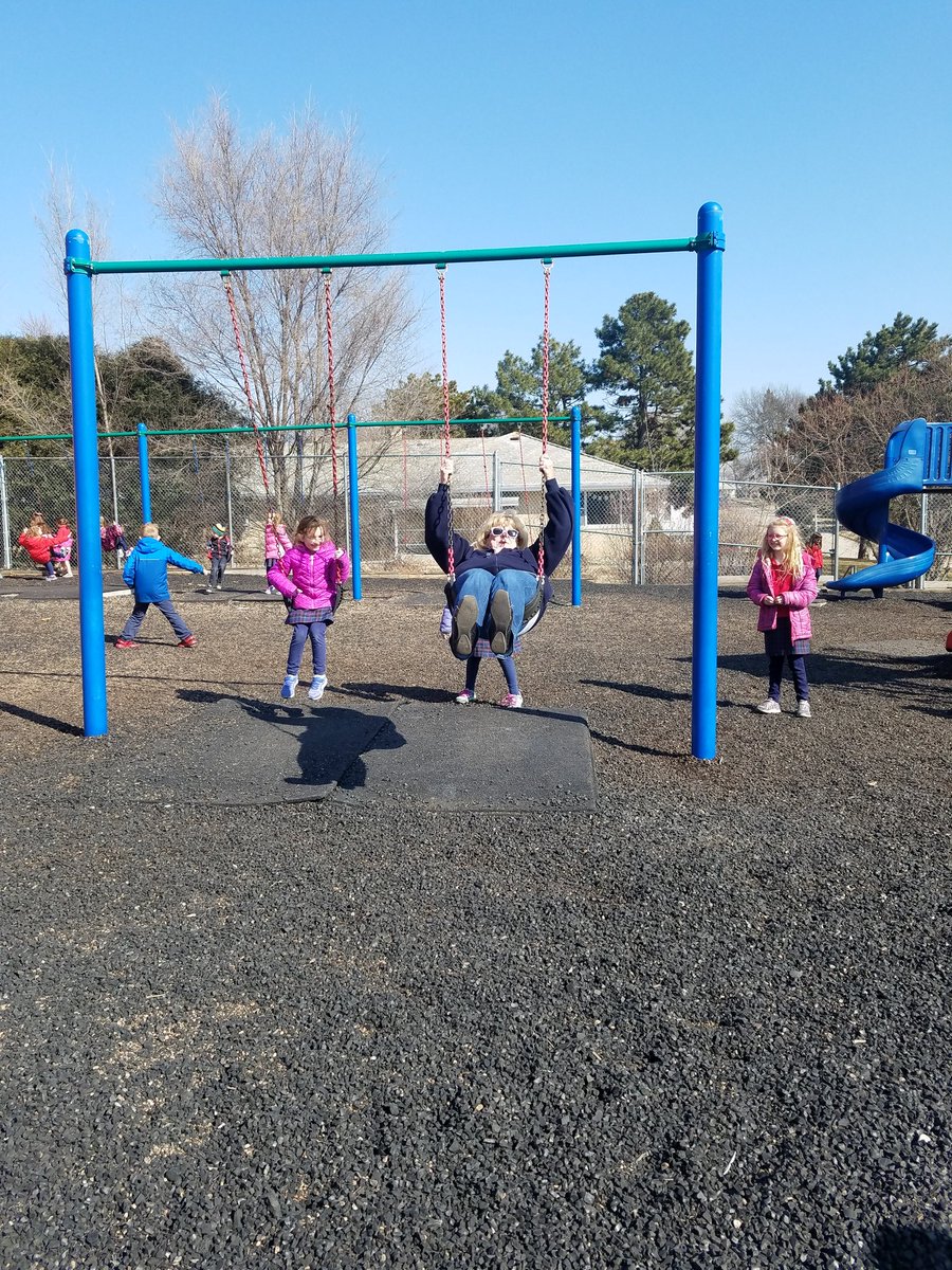 MrsPinkelman2B's tweet photo. You know your teacher is awesome when they aren't afraid to swing! https://t.co/vnqHaixdEL