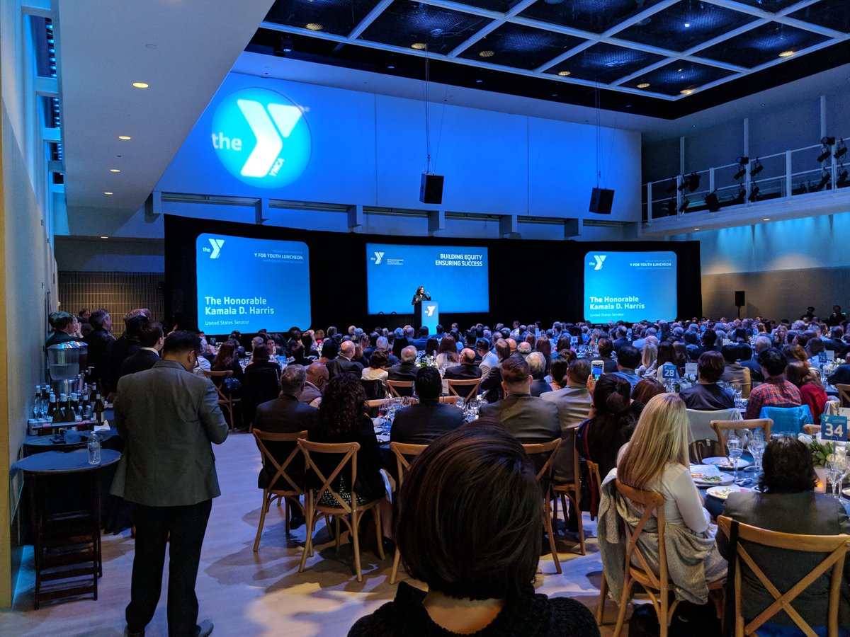 track_four's tweet photo. "When you look at the Youth Movement, their fuel is optimism, and their optimism is contagious" @KamalaHarris @ymcasf #ymcasf https://t.co/oHw4Q04p7O