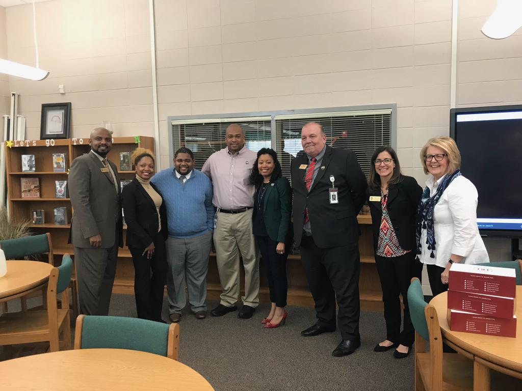 GADOECLIMATE's tweet photo. @BibbSchools Rutland High School Tour, Principal Sparks opens his doors for the 2nd time this yr so school leaders in GA could hear the "Rutland Story" &amp; see what it means to be an Operational #PBIS high school. #PayItForward #gapbis @GaAppleseed @georgiadeptofed @HeatherPGeorge https://t.co/7GCigErsNV