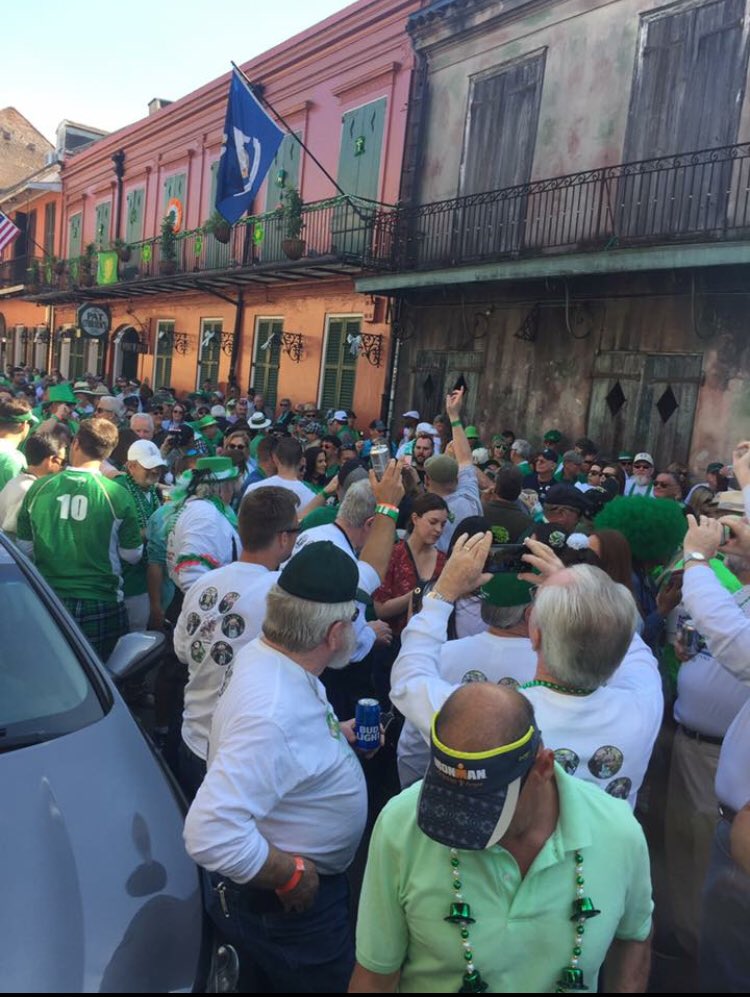 Emerald_Society's tweet photo. Perfect day for an #IrishChannel #practicemarch in the #FrenchQuarter @irishchanparade https://t.co/37swIfexvQ