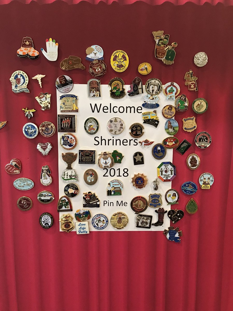Seen in the lobby at the OG seminar in #Tampa! Seminar attendees, did you leave your pin? #shriners #pins