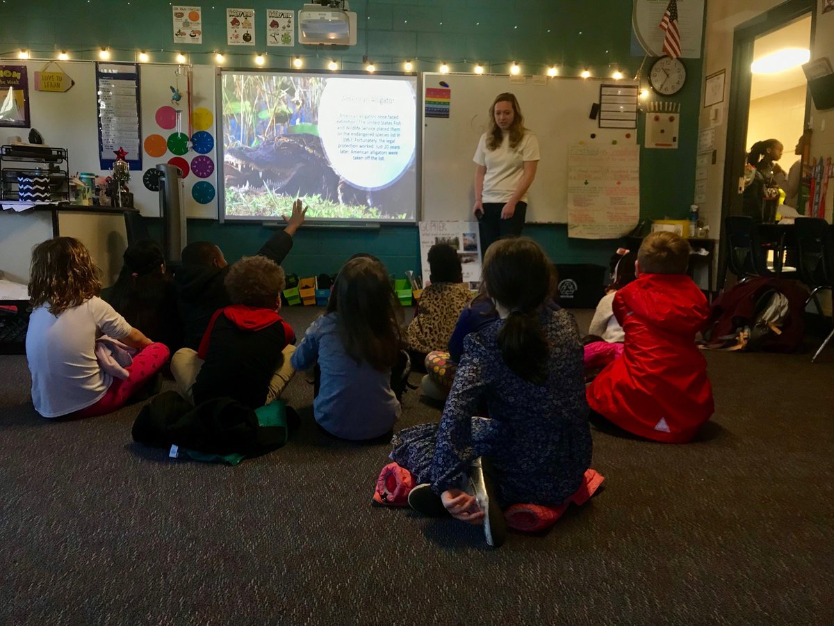 EcoReachUGA's tweet photo. This morning, a few of our EcoReach volunteers presented on Ecology careers at Cleveland Roads Elementary School for their annual Science and Career Day! Look out for our blog post next week. #EcoReachUGA https://t.co/Vzgg97SneI