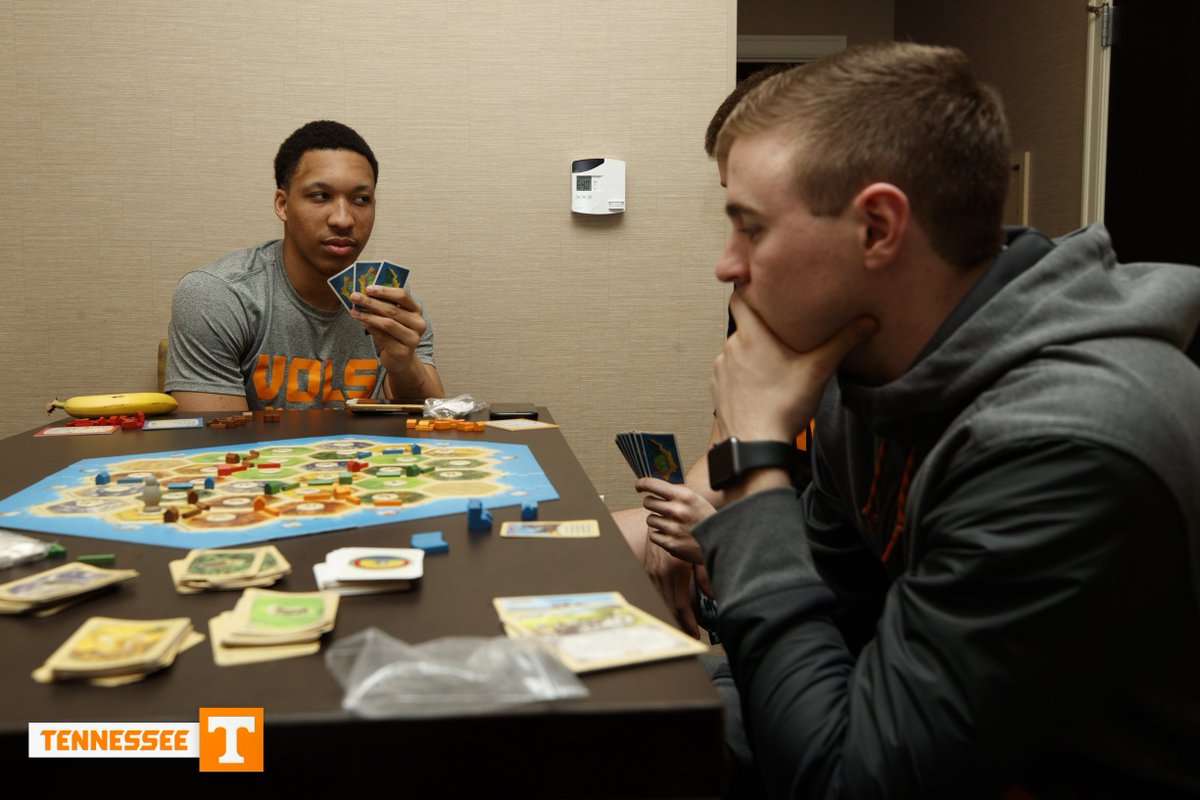 Vol_Hoops's tweet photo. The game before the game. #rituals #catan

#SECMBB https://t.co/XATZjKdenX