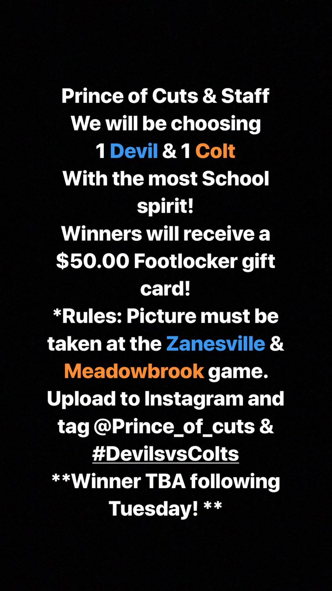 RyanCaldwell22's tweet photo. Attention @coltssection @Colt_Athletics time to show your spirit!!! Thank you @prince_of_cuts for always giving back to the local community! #GoColts https://t.co/hF7CEFV4Qh