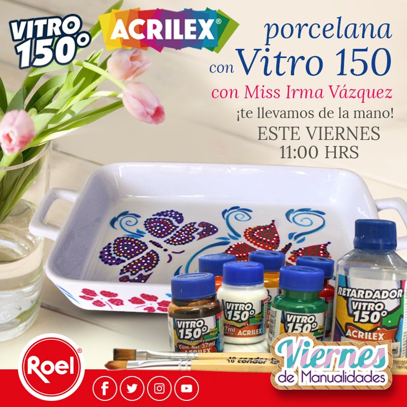 Roel_Com1's tweet photo. No te pierdas tu clase de Vitro 150 con Miss Irma Vázquez y Roel 
Viernes 9 de marzo a las 11:00 hrs 
#manualidades #creatividad #cursos #atréveteacrear #Vitro150 #Acrilex #yoamopintar #pintura #creativos @AcrilexBrasil https://t.co/Fja3WJxI0U