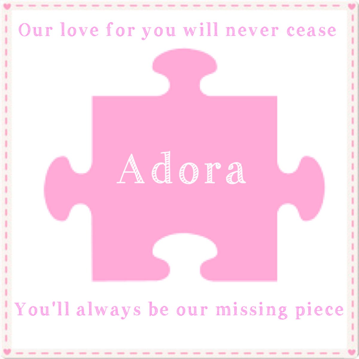 Lawoods7's tweet photo. Our missing piece 💫
2.5 years since your heart stopped beating and our lives were changed forever 💕 #babyloss #lifeafterbabyloss #stillbirth #stillborn #adoraklann #ourmissingpiece https://t.co/KzXOVL5fwy
