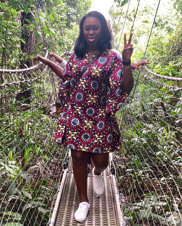 AbikesStylin's tweet photo. When you trying to put your game face on, but you are legit scared of heights; see what @tgjonah caused with her #lekkiconservationcentre post...lol. Introducing the #AbikesStylin Dammy Kaftan. Cut from two squares of #AnkaraFabric to create a loose hand… https://t.co/YrbGX6CWE9 https://t.co/KbOZ8AVGsg