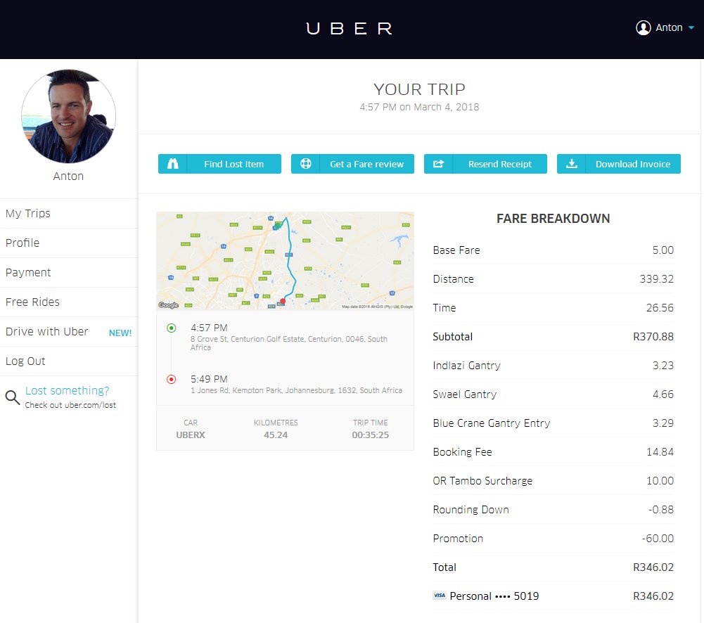 agroene's tweet photo. @Uber Please explain discrepancy between information on the trip page (amount that was debited) and amount stated on invoice. https://t.co/om4QDpMfNy